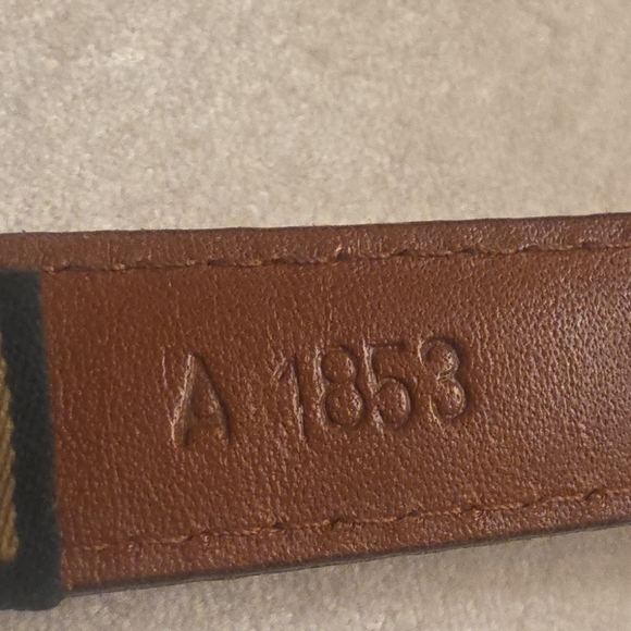 Cole Haan Cognac Brown Leather Belt with Stainless Steel  Buckle 1 Inch Tick
